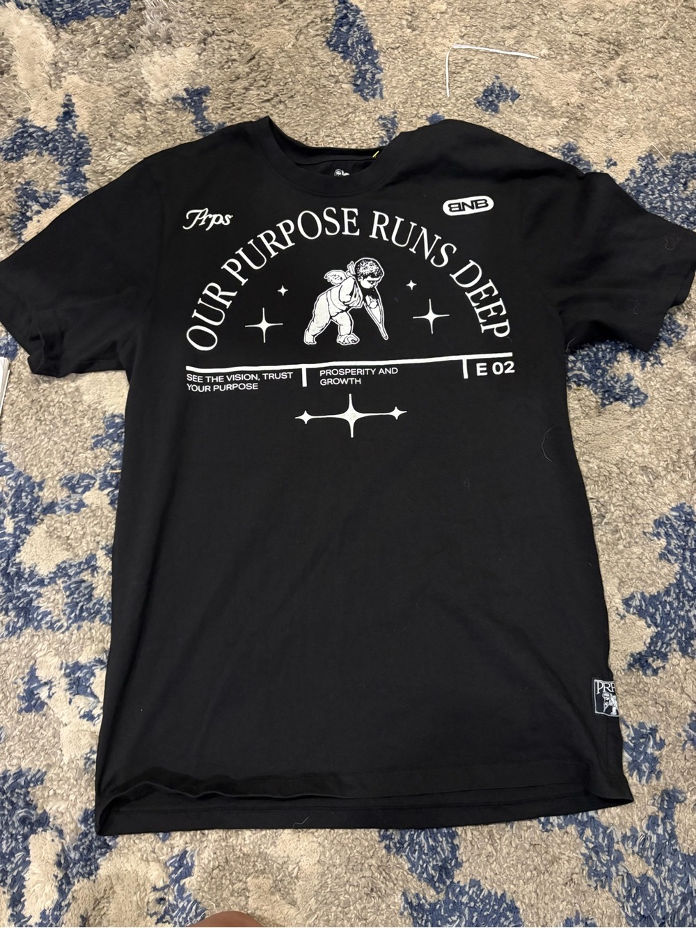 Black Graphic Crewneck T-Shirt - Our Purpose Runs Deep